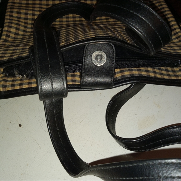 Longaberger Medium size Checkered Fabric/Faux Leather Purse - Picture 5 of 6